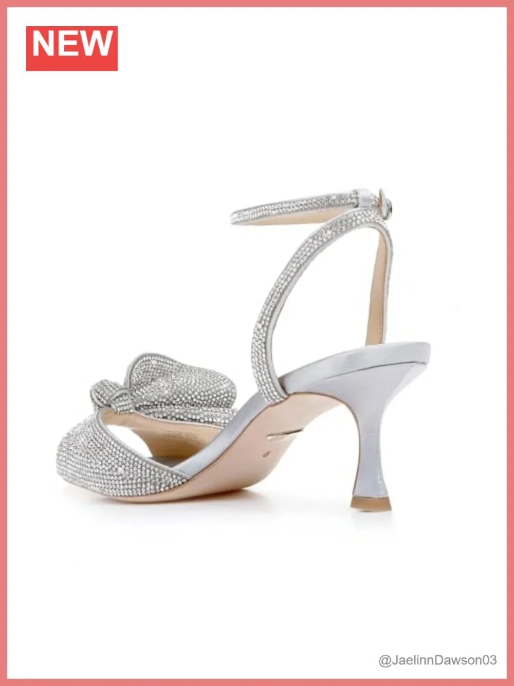 Kitten Heel Open Toe Ankle Strap Heeled Sandals Satin Glitter Rhinestone
